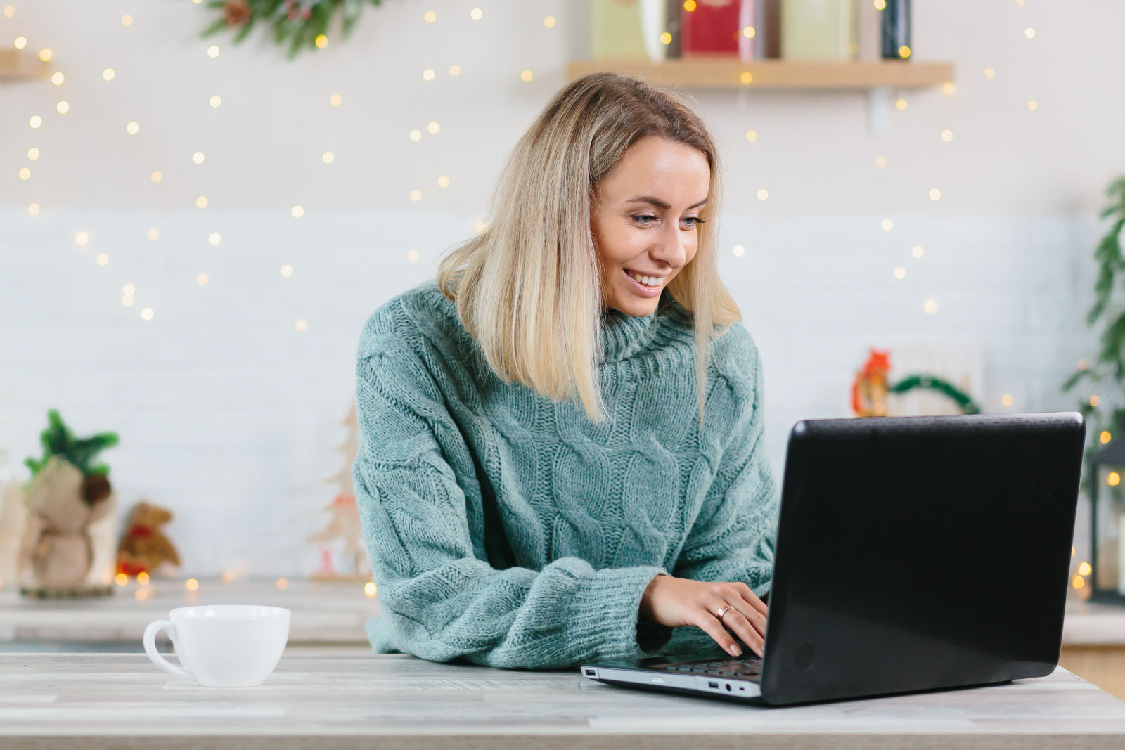 Woman online shopping