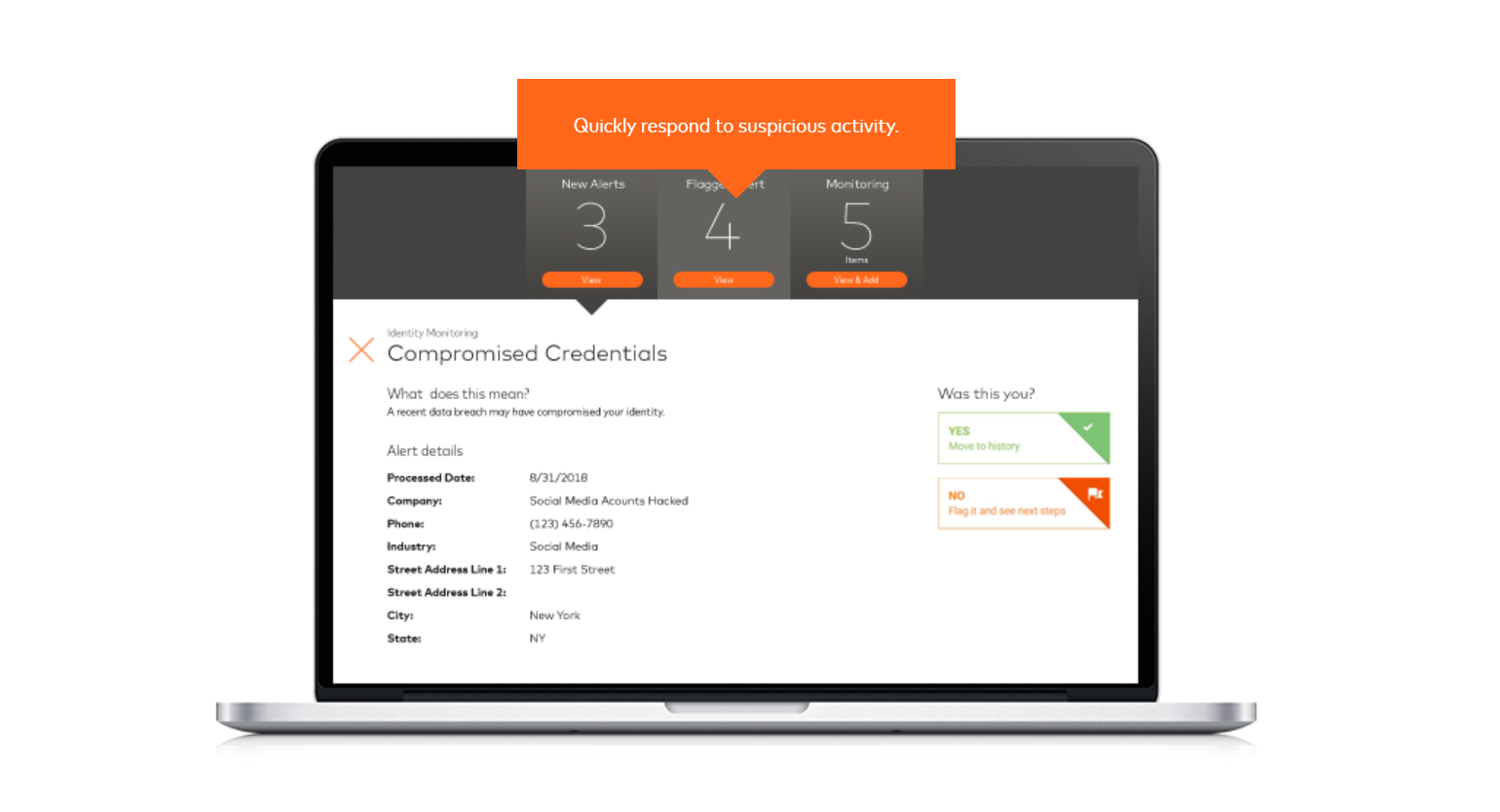Mastercard ID Theft Protection sample